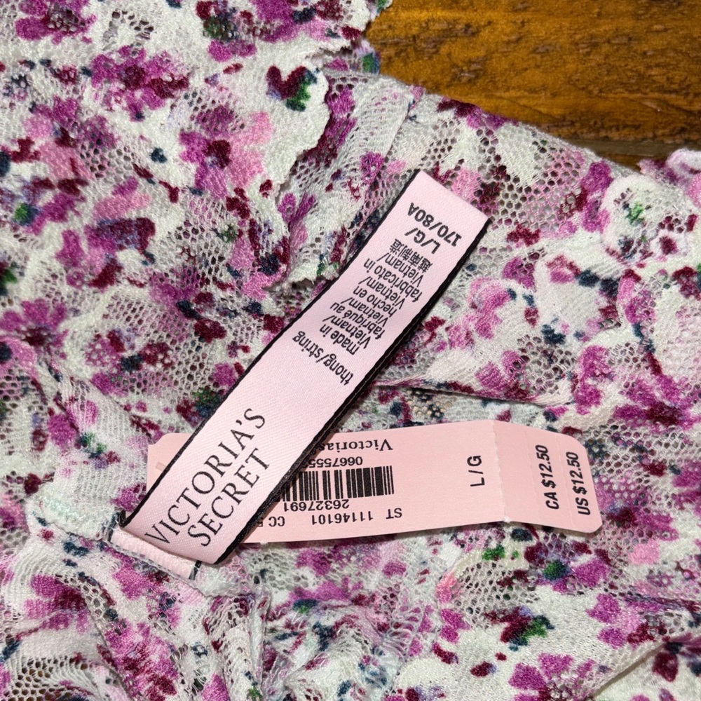 Victoria's Secret Floral Lace‎ Panties - Pink and White - Picture 3 of 3